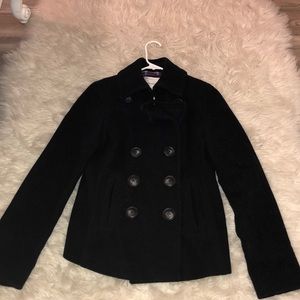 Black Wool Peacoat